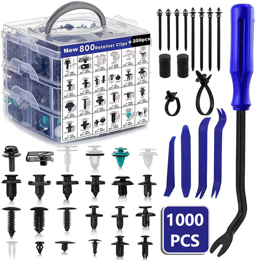 Automotive Retainer Clips & Rivet Fastener Kit – Includes Remover Tool (+ GM, Ford, Toyota, Honda Support)