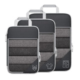3-6 pcs Compressed Packing Cubes Travel Storage Organizer Set with Shoe Bag & Mesh Visual Luggage Set