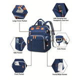 Large Diaper Bag with Changing Station – Waterproof Multifunction Baby Backpack with USB Port | Lightweight Travel Diaper Bag for Moms & Dads