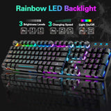 MambaSnake X Ziyou Lang T3 Wireless Gaming Keyboard & Mouse Combo – Rainbow Backlit Rechargeable Keyboard with Ergonomic Silent Mouse