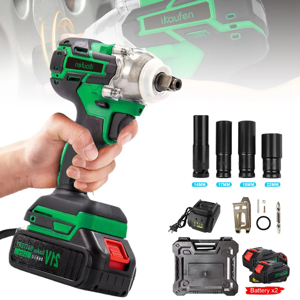 Ruiba 1/2" Brushless Electric Impact Wrench – 650Nm Cordless Power Tool for Makita 21V Battery 🔧⚡