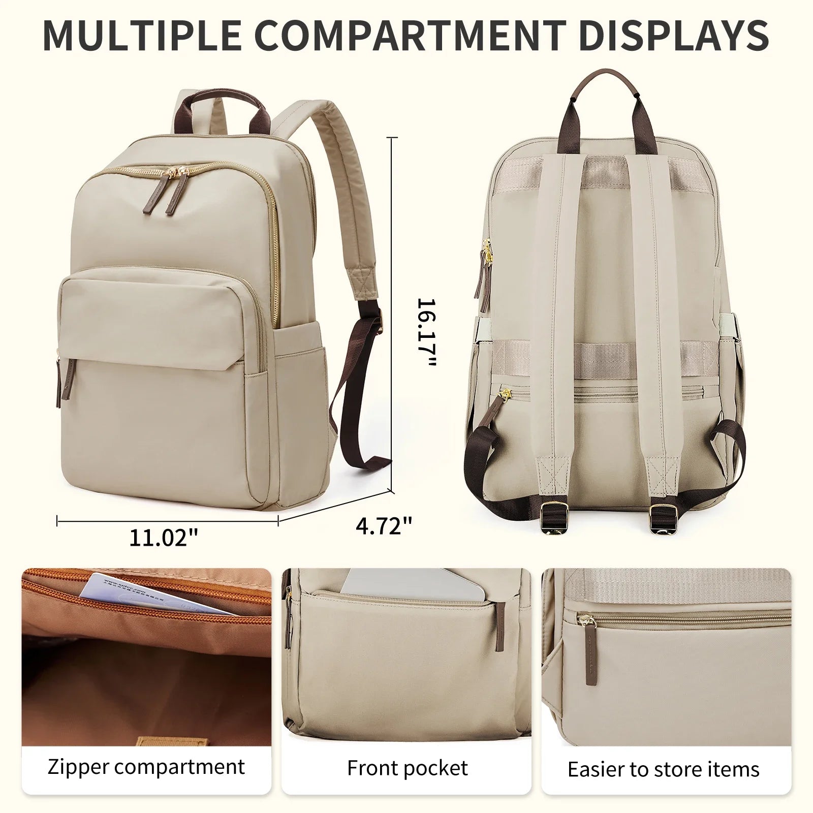 Simple Large Capacity Laptop Backpack for Women – Travel, Business & Teacher School Shoulder Bag