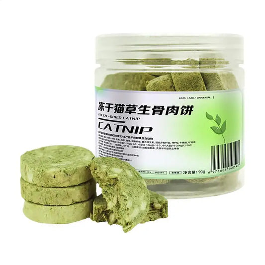 Cat Grass Treats – Freeze-Dried Chew Biscuits for Kittens & Adult Cats, Teeth Cleaning & Healthy Digestive Support