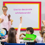Classroom Bulletin Board Trim Set – 6 Rolls Colorful Scalloped Borders, Rainbow Die-Cut Design (196.8 ft Total)