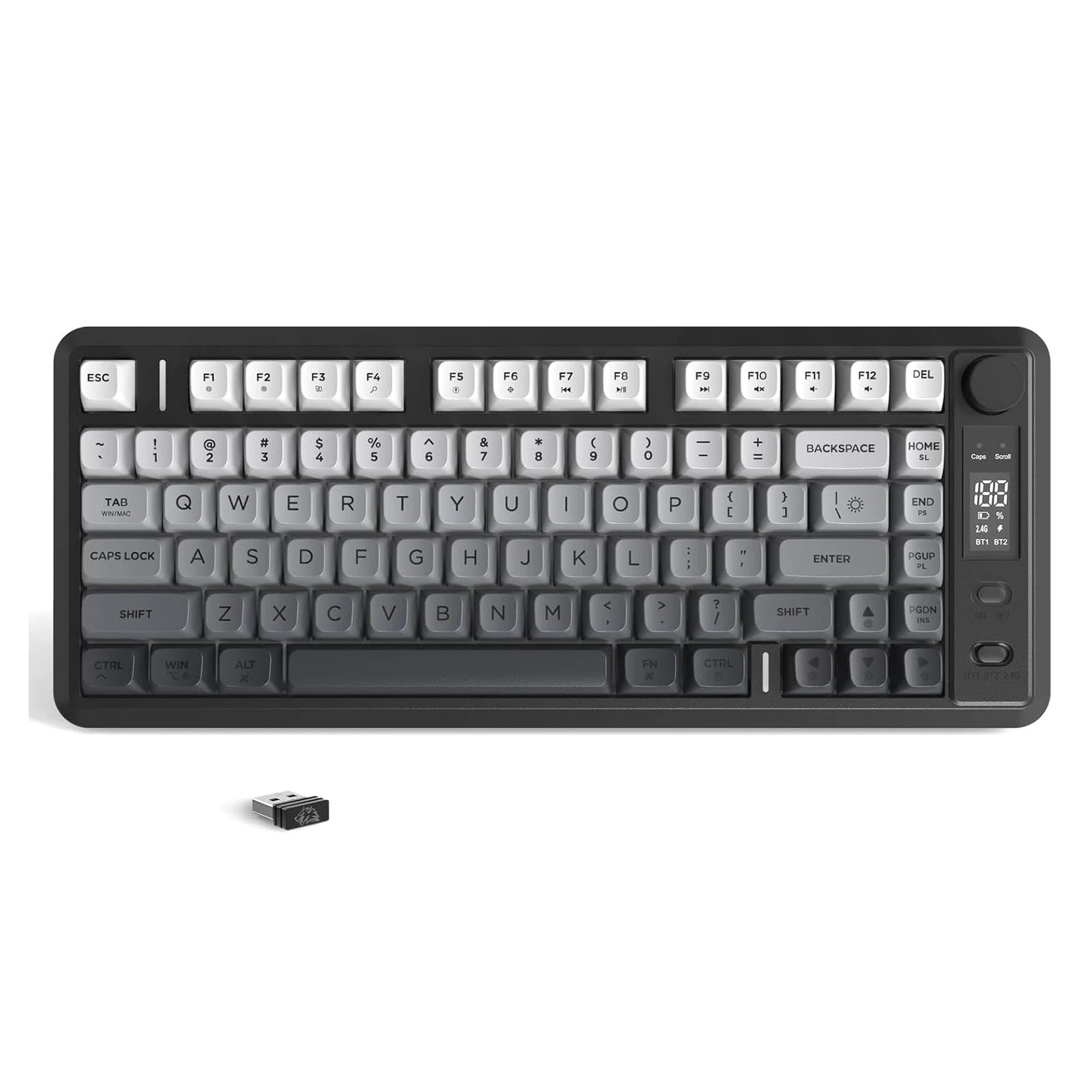 Attack Shark M75 Wireless Gaming Keyboard – Membrane with Knob, OLED Display & Gradient PBT Keycaps