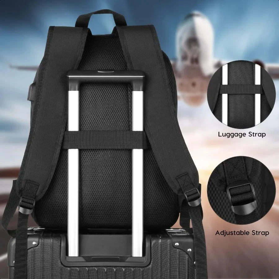 Unisex 15.6" School Laptop Backpack – USB Charging Bookbag for Teen Boys & Girls | Casual College Daypack for Men & Women