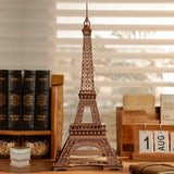 “Robotime Rolife Night of the Eiffel Tower – 3D Wooden Puzzle Miniature Building Model for Teens & Adults”