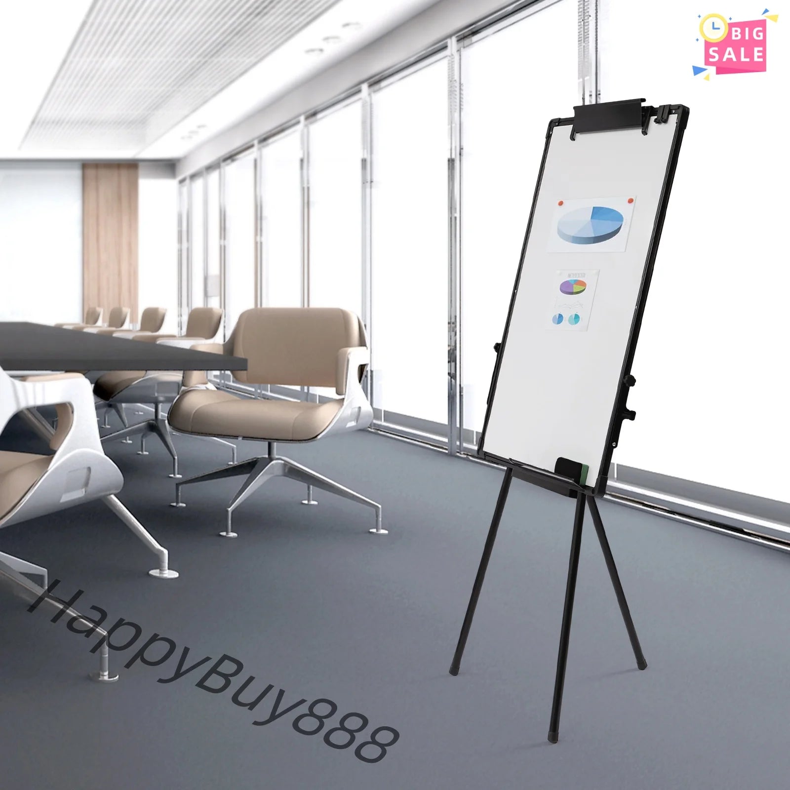 Adjustable Flip-Chart Whiteboard Tripod – 91 × 61 cm Magnetic Dry-Erase Easel for Office, School & Home