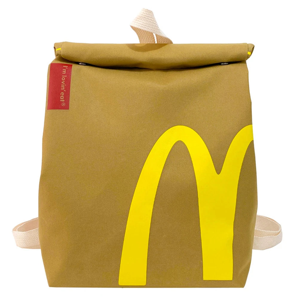 Novelty Roll-Top Backpack – Large Capacity Casual Daypack with Adjustable Straps for School, Commuting & Daily Use