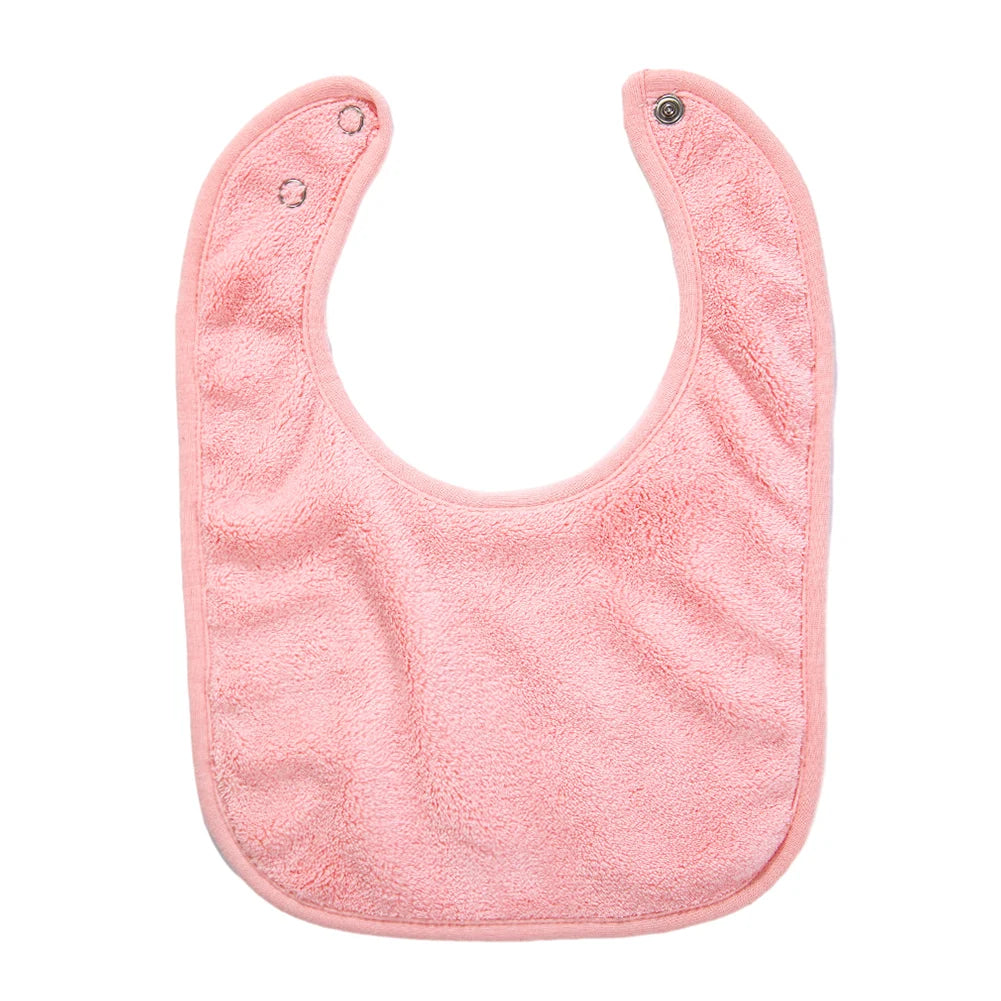 Solid Terry Towel Baby Bibs – Soft Cotton Adjustable Feeding & Burp Bandanas | Korean Style Pocket Bibs for Boys & Girls