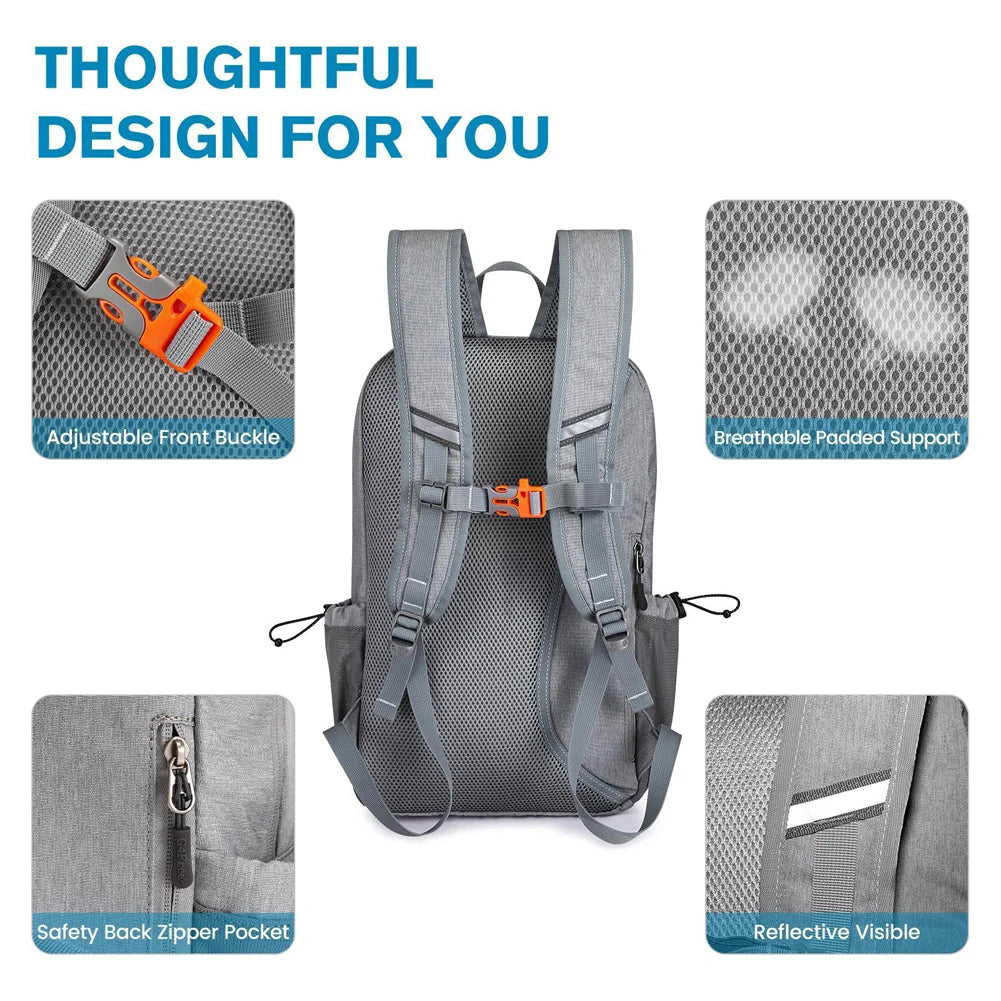Large-capacity pickleball racket backpack – portable paddle bag rucksack for hiking, sports, traveling & outdoor outings