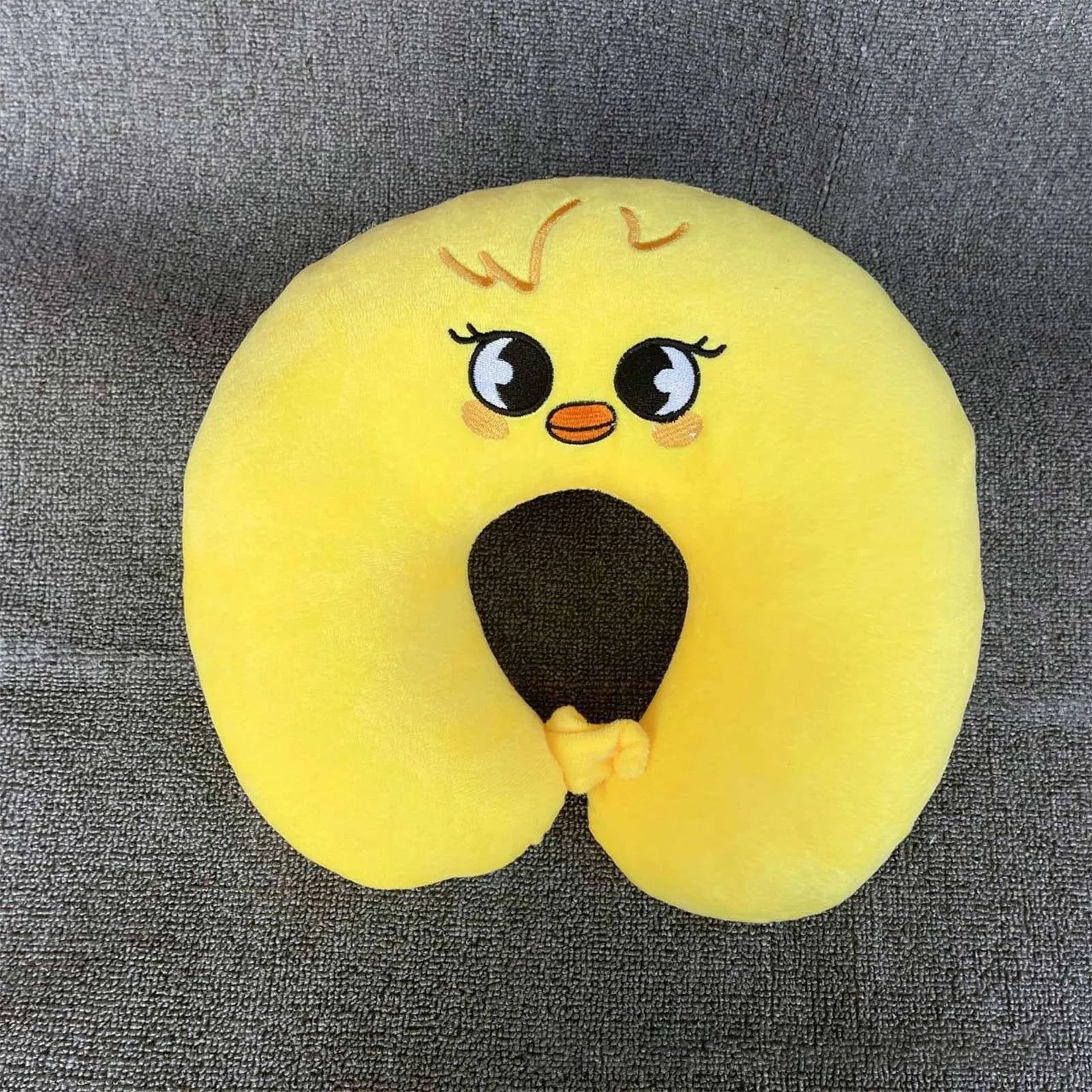 “ 7-color soft plush U-shaped neck pillow – cute & cozy travel cushion for children and adults, office & sleep support ”