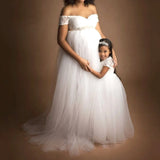 Elegant Lace Maternity Dress – Large Swing Pregnancy Gown for Weddings, Breastfeeding-Friendly Photoshoot Outfit