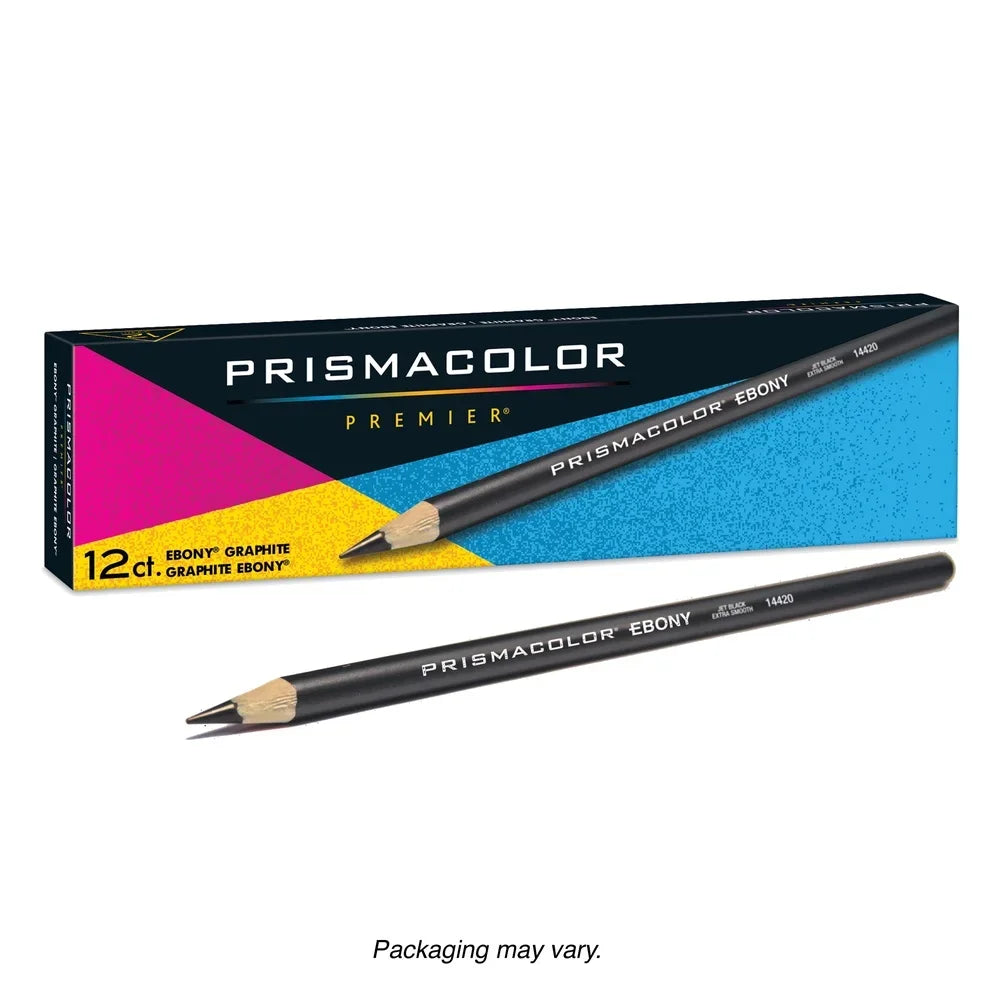 Ebony Sketching Pencils – 12-Piece Matte Black Graphite Drawing Set