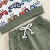 Lioraitiin Baby Boys Set – Long Sleeve Crew Neck Sweatshirt & Elastic Waist Sweatpants Infant Clothes