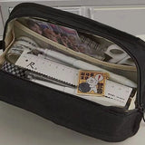 Simplicity Multifunctional Canvas Pencil Case – High-Capacity Stationery Storage Bag