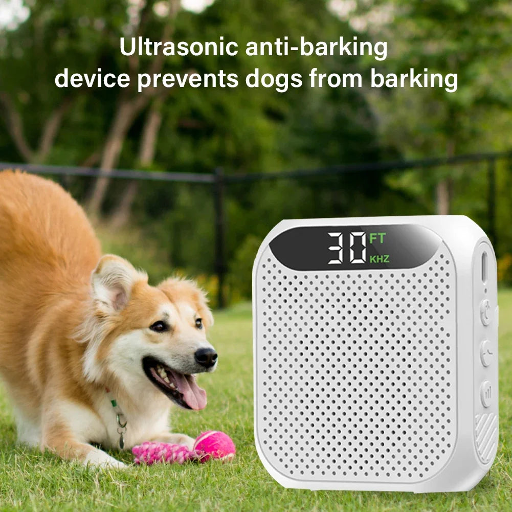 Ultrasonic Anti-Barking Device – Portable Dog Bark Control Trainer with 3 Modes, 30ft Range & Rechargeable Battery