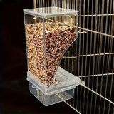 Transparent Automatic Bird Feeder – Anti-Splash Outside Cage Feeder for Parrots, Parakeets, Finches & Small Birds