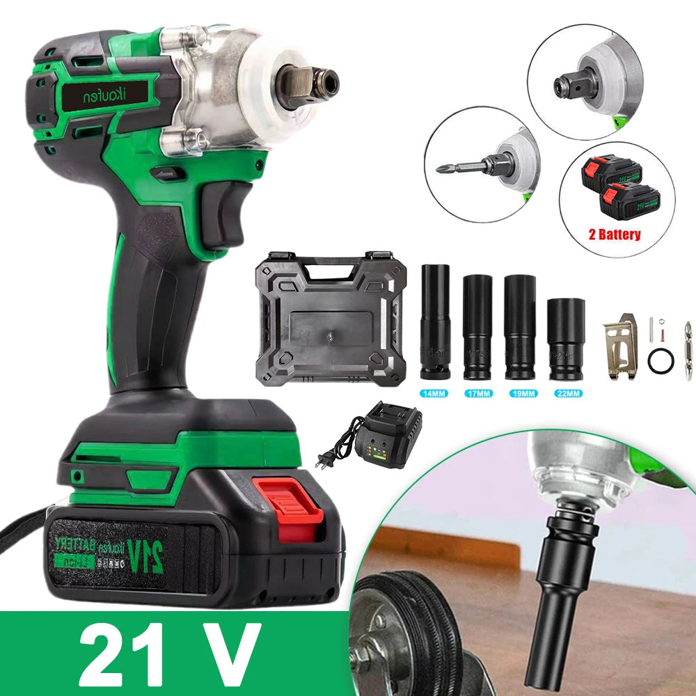 Ruiba 1/2" Brushless Electric Impact Wrench – 650Nm Cordless Power Tool for Makita 21V Battery 🔧⚡