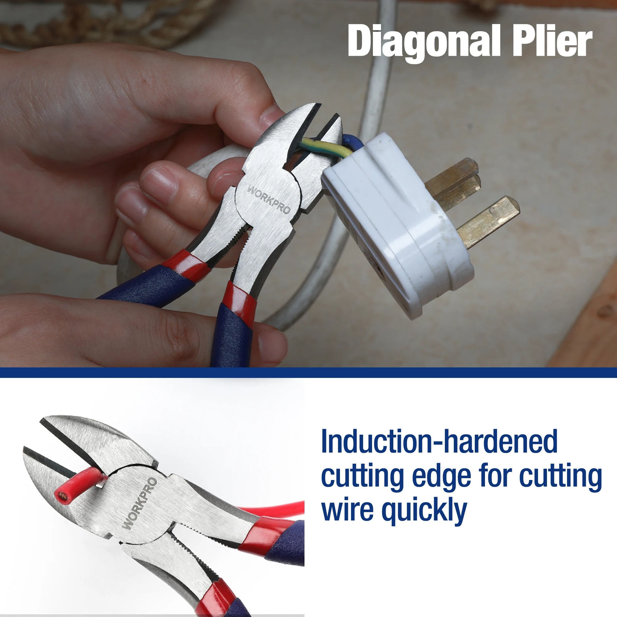 WORKPRO 7-Piece Pliers Set – Groove Joint, Long Nose, Slip Joint, Linesman & Diagonal Pliers for DIY / Home Use