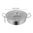 304 Stainless Steel Double-Flavor Hot Pot – Tempered Glass Lid, 5 L / 7 L Capacity