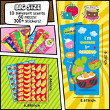 70-Piece Scented Scratch & Sniff Bookmarks – Cute Fruit Theme Assorted Educational Markers