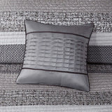6-Piece Reversible Jacquard Quilt Set with Throw Pillows – Grey & Taupe King/Cal King | Elegant Reversible Bedding Set for Modern Bedrooms