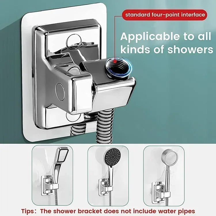 Adjustable ABS Shower Head Holder – Self-Adhesive Wall Mount Bracket for Handheld