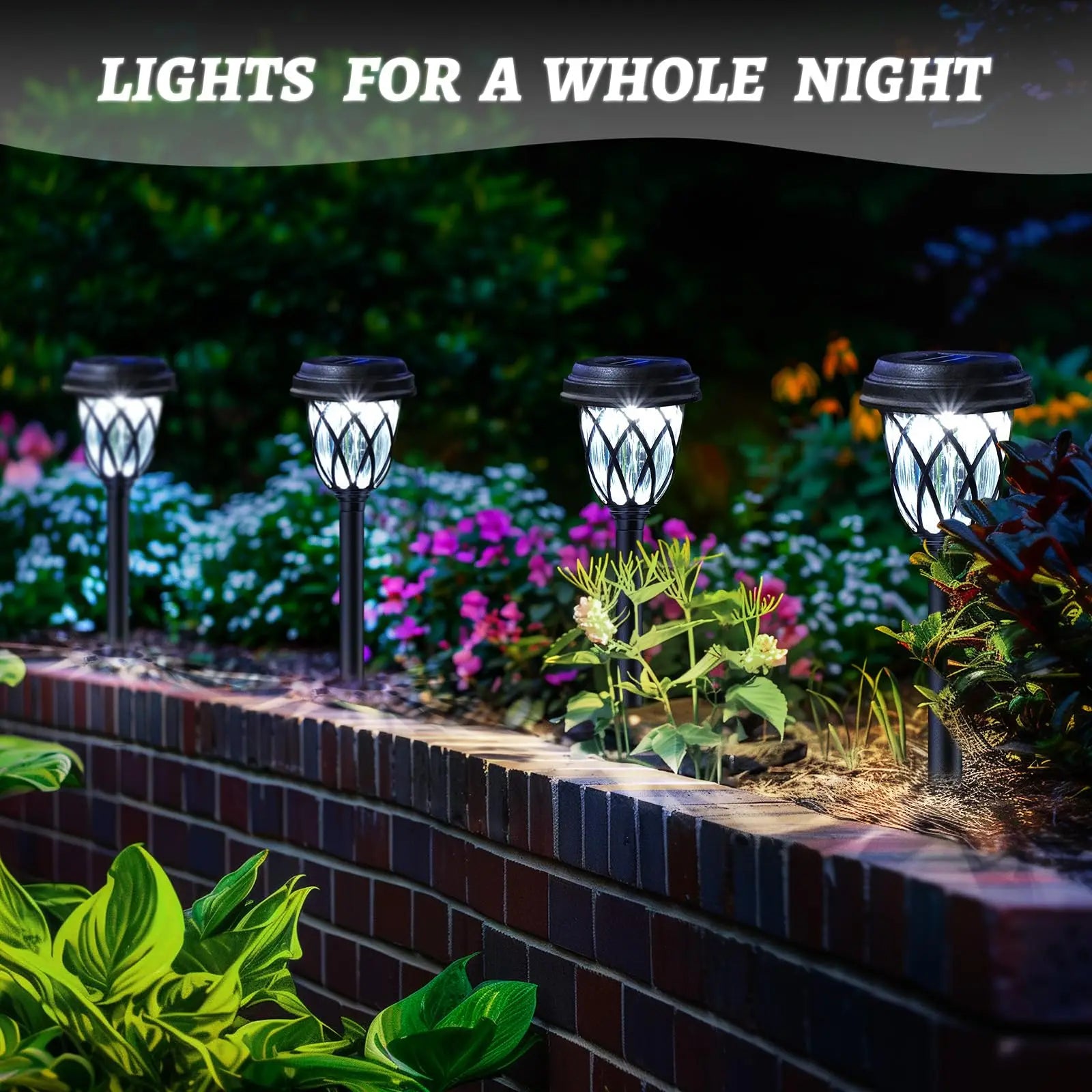 10-Pack Solar Powered Tube Lights – Decorative Garden & Lawn Lamps | Light & Shadow Landscape Lighting for Courtyard & Pathways