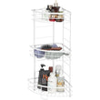 White 3-Tier Rustproof Metal Corner Shelf – Space-Saving Organizer for Bathroom, Kitchen & Living Room