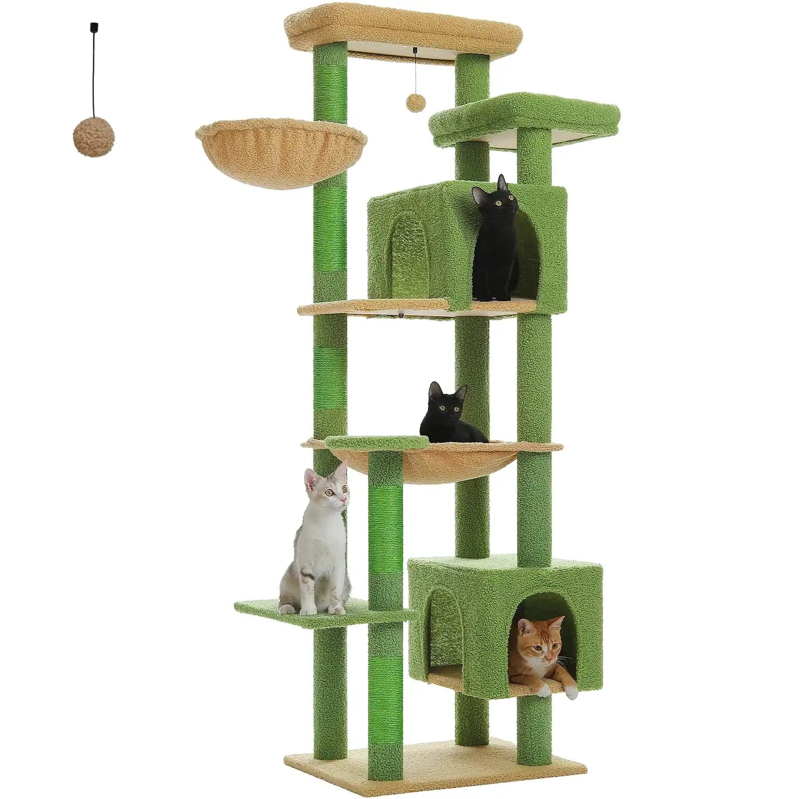 Large Cat Tree Tower for Indoor Cats – Multi-Level Plush Cat Condo with Scratching Posts, Boards, Perches & Caves