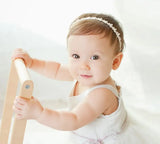 Pearl-Embellished Winter Hat & Elastic Headband Set for Girls