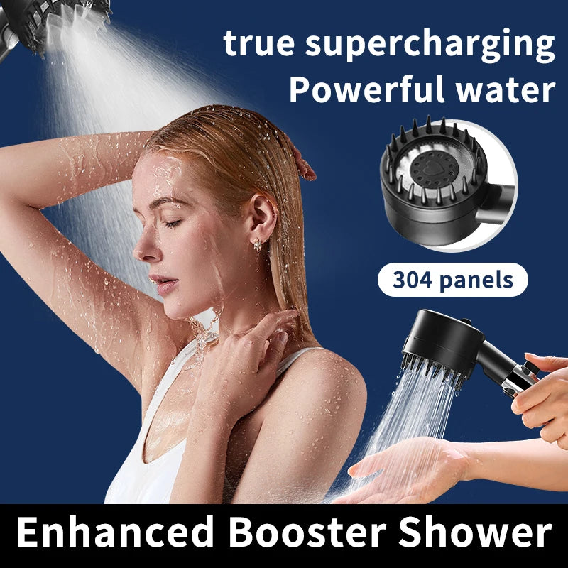 3-Speed Adjustable Shower Head – High-Pressure, Water-Saving Spray Modes