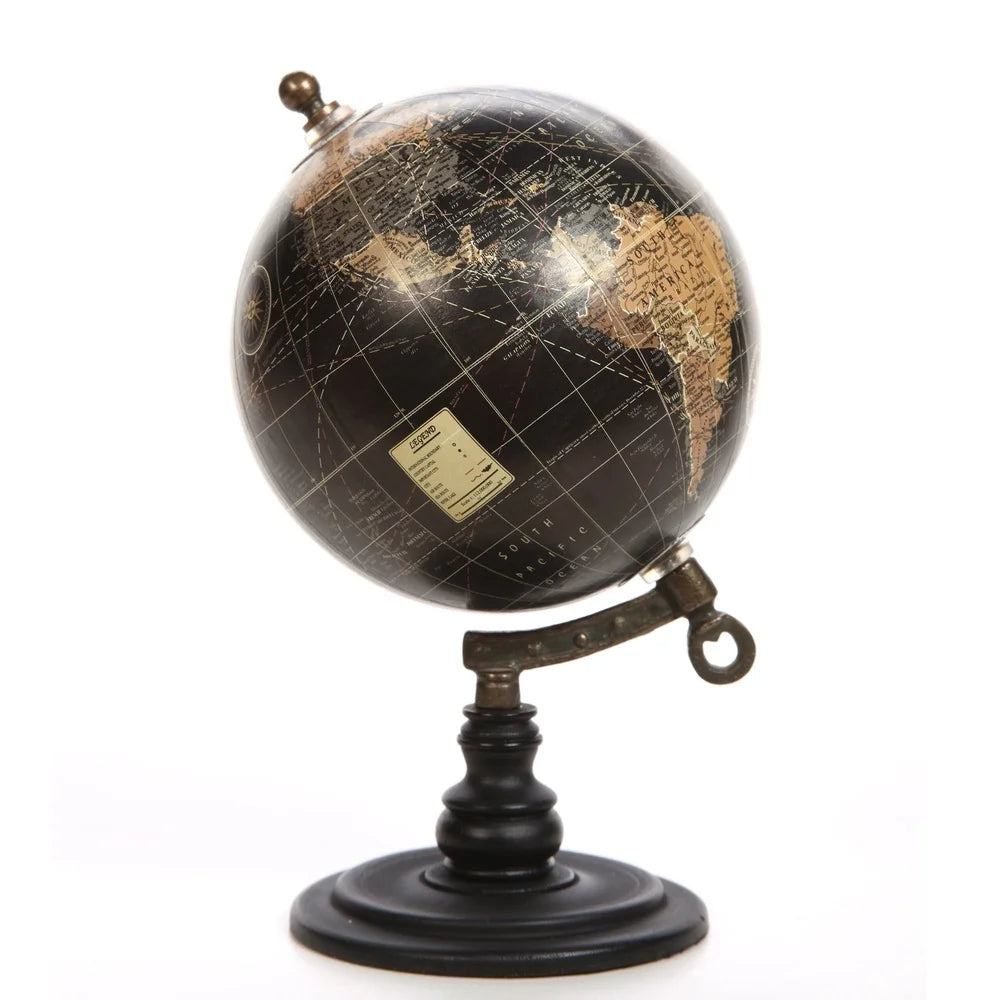 Decorative 5" Spinning World Globe – Tabletop Geographic Globe for Home & Office Desk Décor, Travel Gift