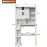 Over-the-Toilet Storage Cabinet with Barn Doors & Paper Holder – Space-Saving Bathroom Rack