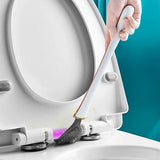 Self-Adhesive Silicone Toilet Brush & Holder Set – Flexible Long-Handle Dry-Quick Design