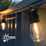 String Light S14 – 200ft Outdoor Festoon Garland with 60 LEDs, E12 Retro Patio Lights for Garden & Wedding Décor