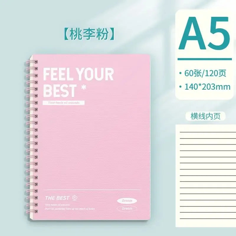 Pink A5 Thickened Spiral Notebook – Perforated Pages, Student & Office Journal 📓✨