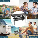 Portable Folding Aluminum Roll-Up Camping Table with Carry Bag – Lightweight Indoor/Outdoor Table for Backyard, BBQ & Travel