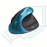 Ergonomic Wireless Vertical Mouse – Right-Handed Small Mouse with 6 Buttons for Laptop, Desktop & MacBook (Blue)