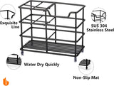 304 Stainless Steel Toothbrush & Toothpaste Holder Stand – Bathroom Organizer (Black)