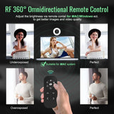 Streaming Webcam with Microphone – 1080p 60FPS USB HD Web Camera with Ring Light & Remote Control for Video Calls & Gaming