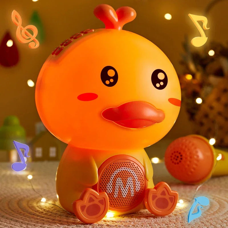 Children’s Duck Microphone – Baby Karaoke Singing Machine with Lights, Cartoon Speaker & Educational Music Toy for Kids
