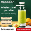 500ml White Electric Fruit Juicer Blender – 6-Blade USB Rechargeable Mini Portable Smoothie & Shake Maker 🍓⚡