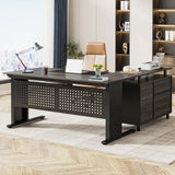 🖥️ Tribesigns 63" L-Shaped Executive Desk – Large Office Desk with File Cabinet, Drawers & Storage Shelves