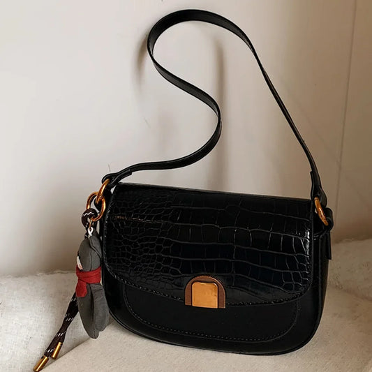 Small PU Leather Shoulder Bag for Women – Adjustable Strap Crossbody Purse with Buckle Closure 👜✨