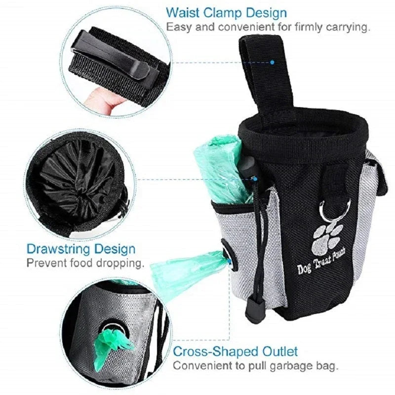 Portable Dog Treat Pouch – Outdoor Training Waist Bag & Pet Snack Food Container for Puppy Rewards