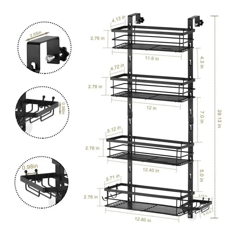 Behind-the-Door Waterproof & Rust-Proof Bathroom Basket – Over-Door Storage Organizer