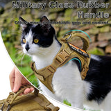 Tactical Cat Harness – Adjustable Military-Style Vest with Control Handle for Walking & Training Cats, Kittens & Small Dogs