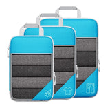 3-6 pcs Compressed Packing Cubes Travel Storage Organizer Set with Shoe Bag & Mesh Visual Luggage Set